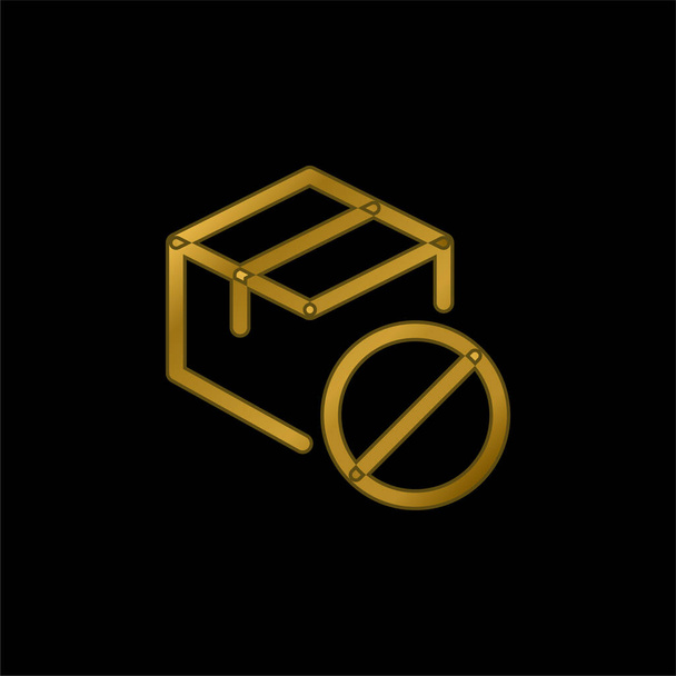 Yasaklanmış altın kaplama metalik simge veya logo vektörü - Vektör, Görsel