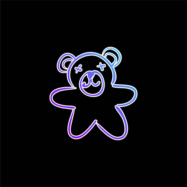 Medvěd Toy modrý přechod ikona - Vektor, obrázek