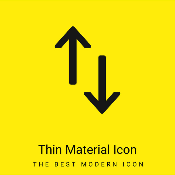 Flechas mínimo icono de material amarillo brillante - Vector, imagen
