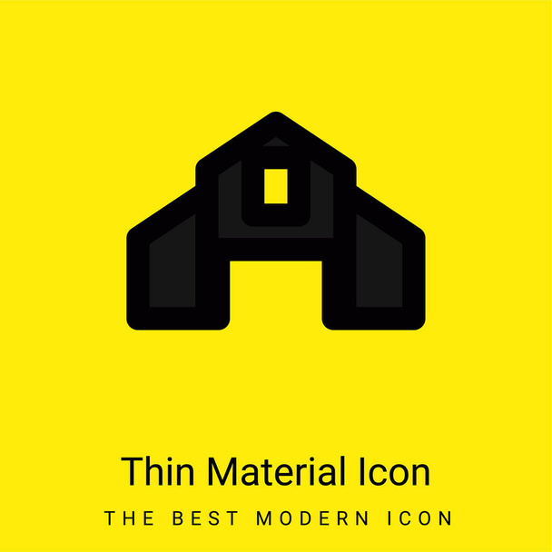 Duża Stodoła minimalna jasnożółta ikona materiału - Wektor, obraz