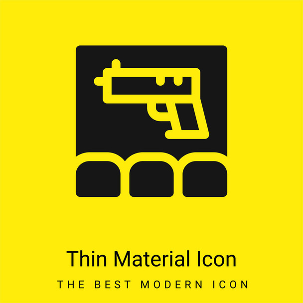 Action Movie minimal bright yellow material icon - Vector, Image