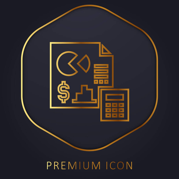 Számviteli arany vonal prémium logó vagy ikon - Vektor, kép
