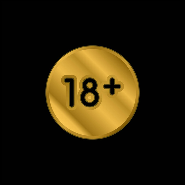 Edad límite chapado en oro icono metálico o logotipo vector - Vector, Imagen