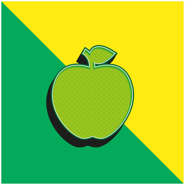 Apple Green ve sarı modern 3d vektör simgesi logosu - Vektör, Görsel