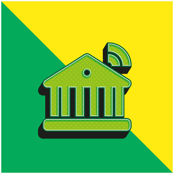 Banking Green and yellow modern 3d vector icon logo - Vector, Image