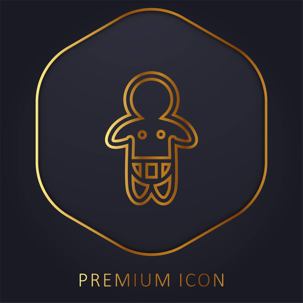 Couche pour bébé contour seulement ligne d'or logo premium ou icône - Vecteur, image