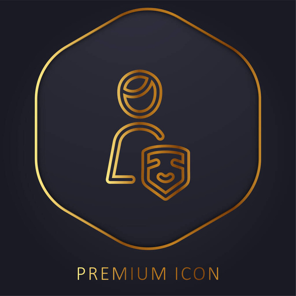 Actor línea dorada logotipo premium o icono - Vector, imagen