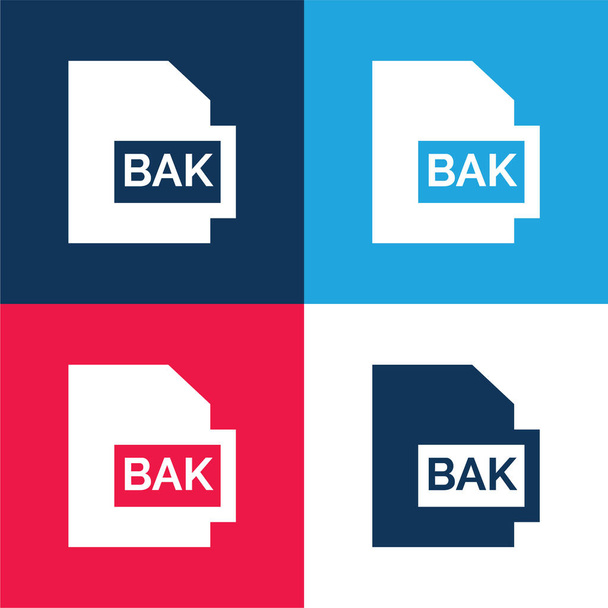 Set icona minimale di quattro colori blu e rosso Bak - Vettoriali, immagini