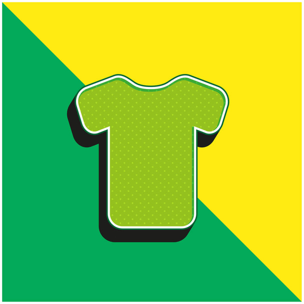 黒シャツ緑と黄色の現代的な3dベクトルアイコンのロゴ - ベクター画像