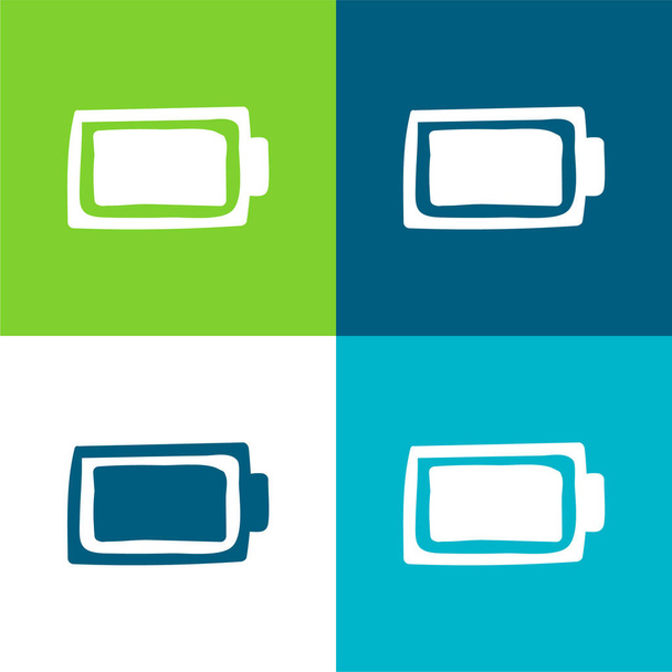 Battery Flat four color minimal icon set - Vector, Image