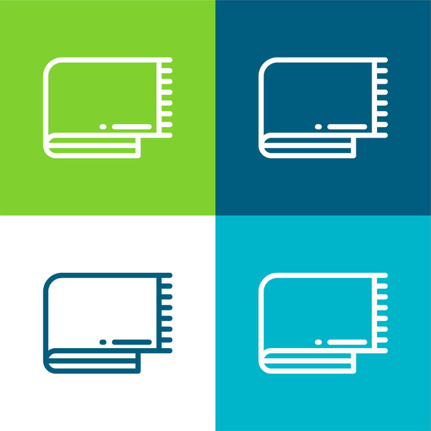 Blanket Flat four color minimal icon set - Vector, Image