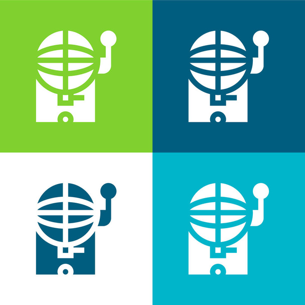 Bingo Flat conjunto de iconos mínimos de cuatro colores - Vector, Imagen