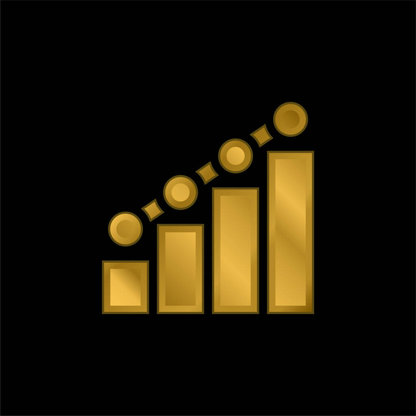 Барна діаграма золота металева піктограма або вектор логотипу
 - Вектор, зображення