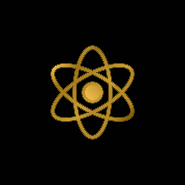 Atom oro placcato icona metallica o logo vettoriale - Vettoriali, immagini