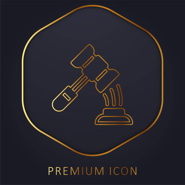 Logo o icona premium della linea dorata dell'asta - Vettoriali, immagini