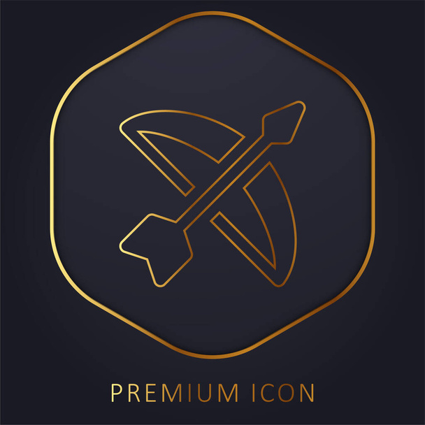 Bow arany vonal prémium logó vagy ikon - Vektor, kép