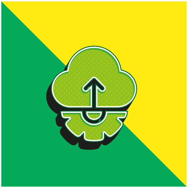 Api Logo vectoriel 3D moderne vert et jaune - Vecteur, image