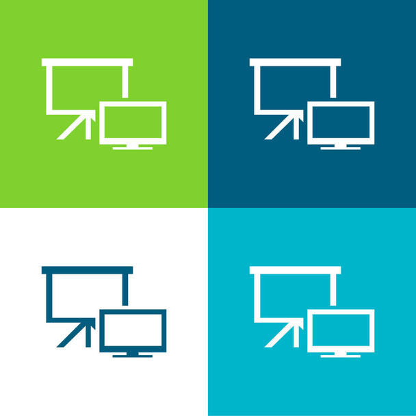 All Screen Sizes Flat four color minimal icon set - Vector, Image