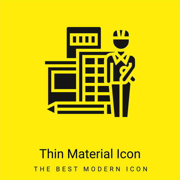 Αρχιτέκτονας ελάχιστο φωτεινό κίτρινο υλικό εικονίδιο - Διάνυσμα, εικόνα