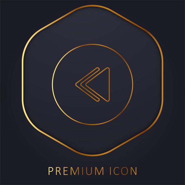 Logotipo o icono premium de línea dorada hacia atrás - Vector, Imagen