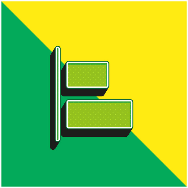 Align Left Green and yellow modern 3d vector icon logo - Vector, Image