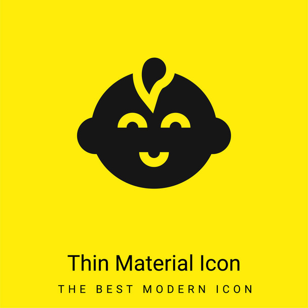 Baby Boy minimaal helder geel materiaal icoon - Vector, afbeelding