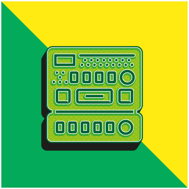 Analytics Logo vectoriel 3D moderne vert et jaune - Vecteur, image