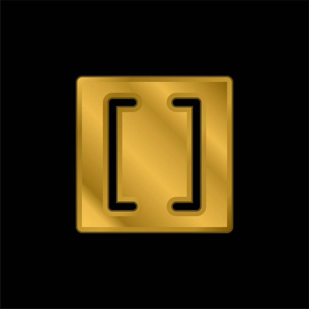 Brackets gold plated metalic icon or logo vector - Vector, Image