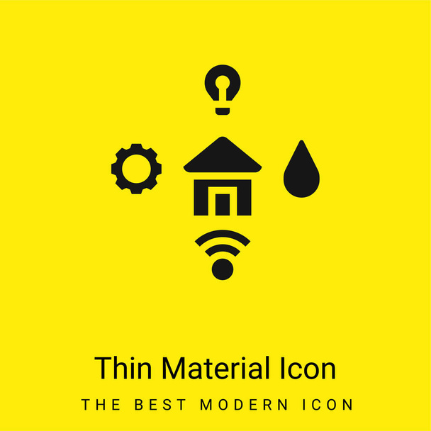 Comodidades mínimo icono de material amarillo brillante - Vector, Imagen