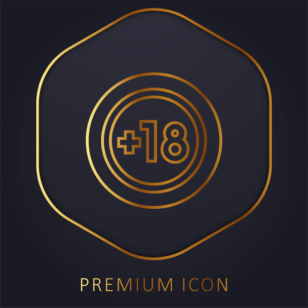 Age Limit golden line premium logo or icon - Vector, Image
