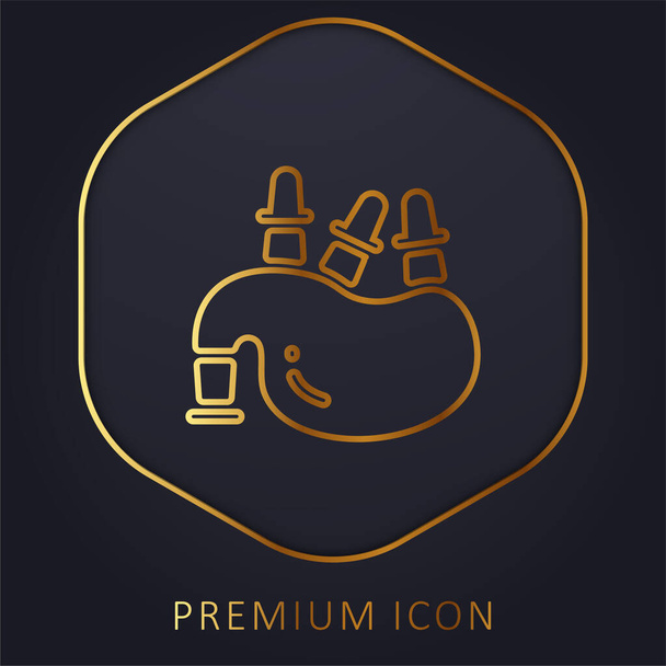 Bagpipe línea de oro logotipo premium o icono - Vector, Imagen