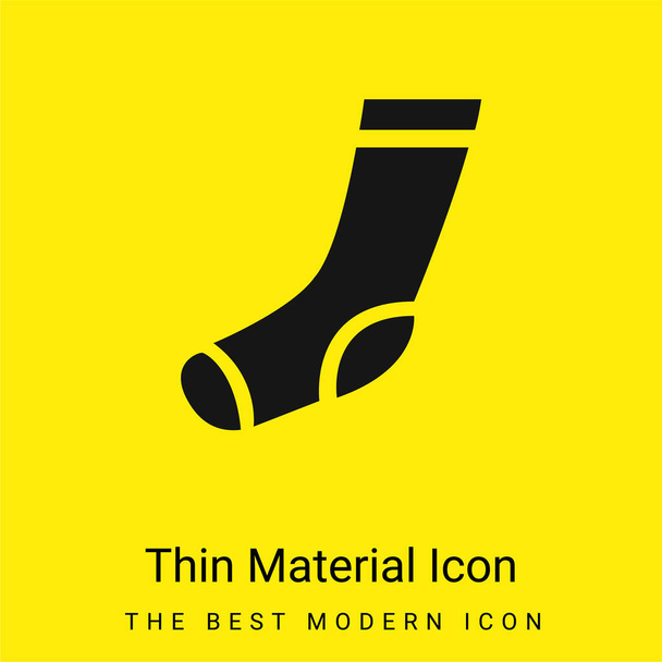 Chaussette d'athlétisme minimaliste jaune vif icône matérielle - Vecteur, image