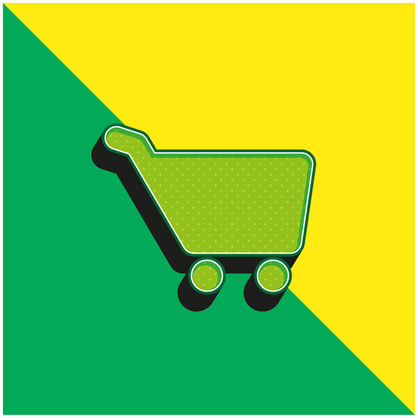Black Ecommerce Cart Green and yellow modern 3d vector icon logo - Vector, Image