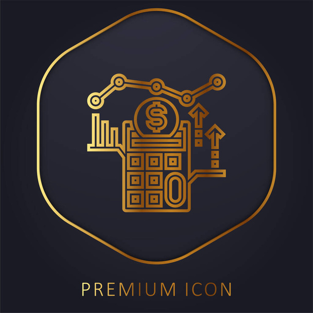 Logotipo o icono de la línea de oro contable - Vector, imagen