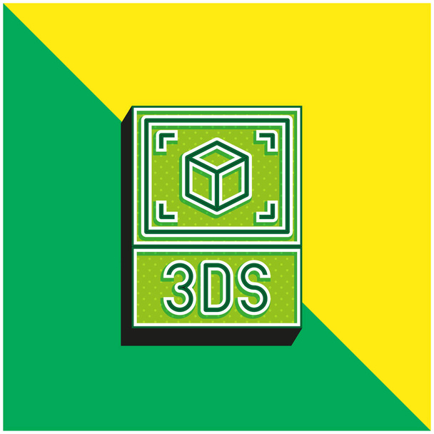 3ds Πράσινο και κίτρινο σύγχρονο 3d διάνυσμα εικονίδιο λογότυπο - Διάνυσμα, εικόνα