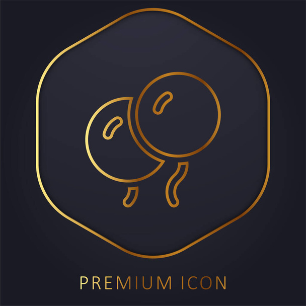 Balão linha dourada logotipo premium ou ícone - Vetor, Imagem