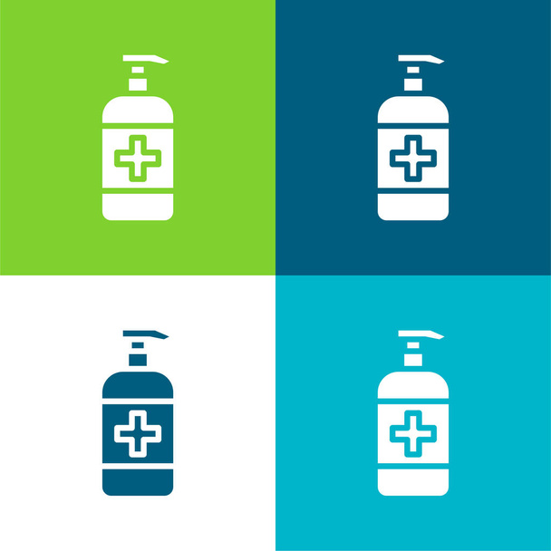 Antiseptic Flat four color minimal icon set - Vector, Image
