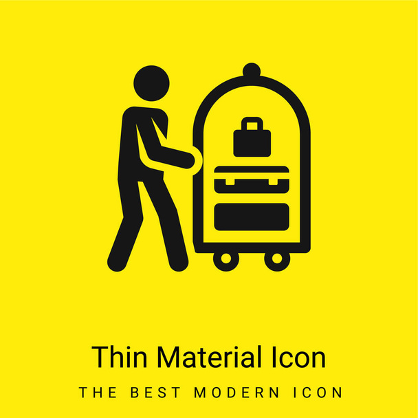 Icône matérielle jaune vif minimale Bell Boy - Vecteur, image
