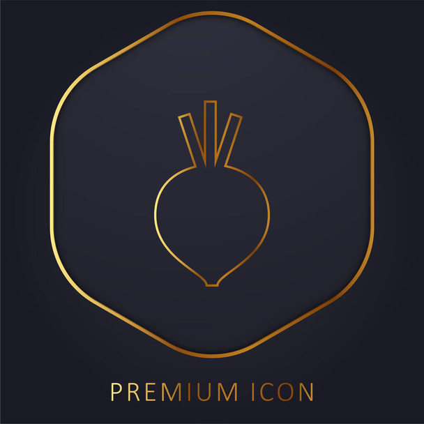 Logotipo premium de línea dorada de remolacha o icono - Vector, imagen