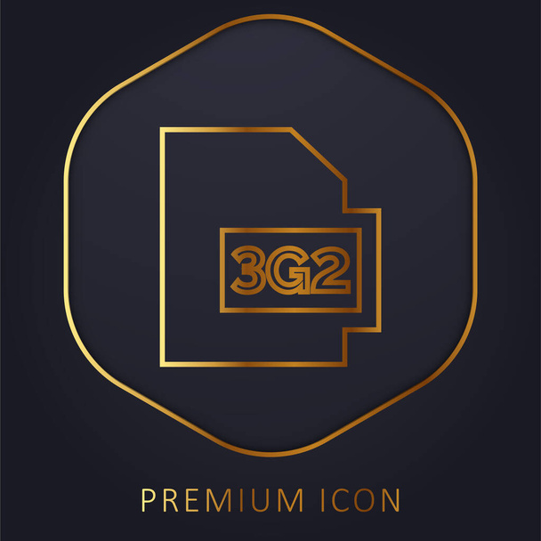 3g2 λογότυπο ή εικονίδιο πριμοδότησης χρυσής γραμμής - Διάνυσμα, εικόνα