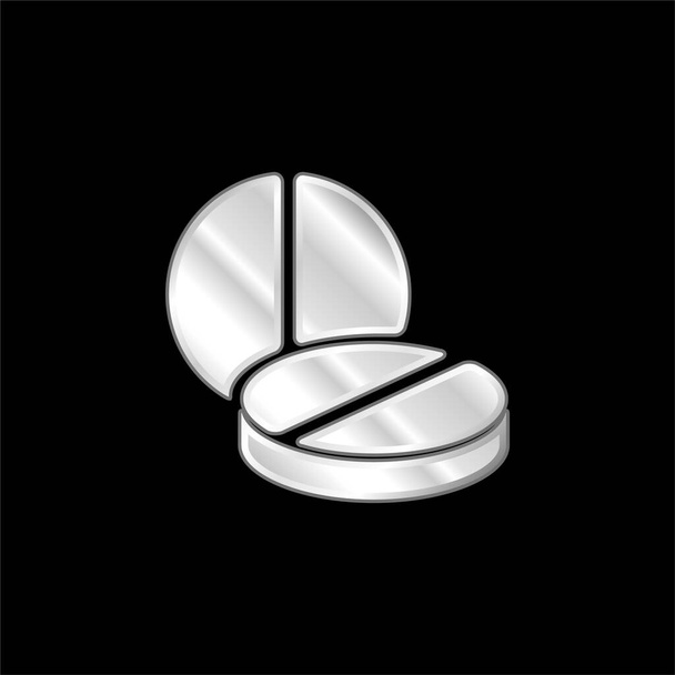2 pilules argent plaqué icône métallique - Vecteur, image