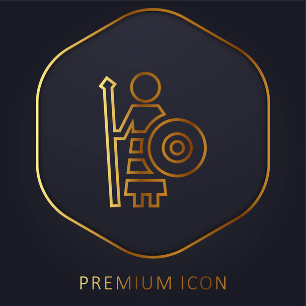 Athena linea dorata logo premium o icona - Vettoriali, immagini
