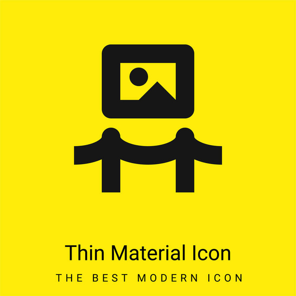 Art Museum minimal bright yellow material icon - Vector, Image