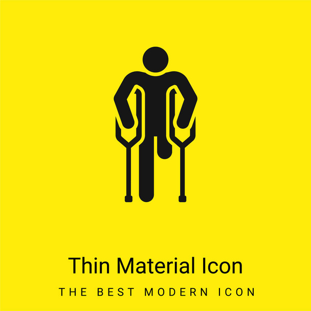 Amputee minimal bright yellow material icon - Vector, Image