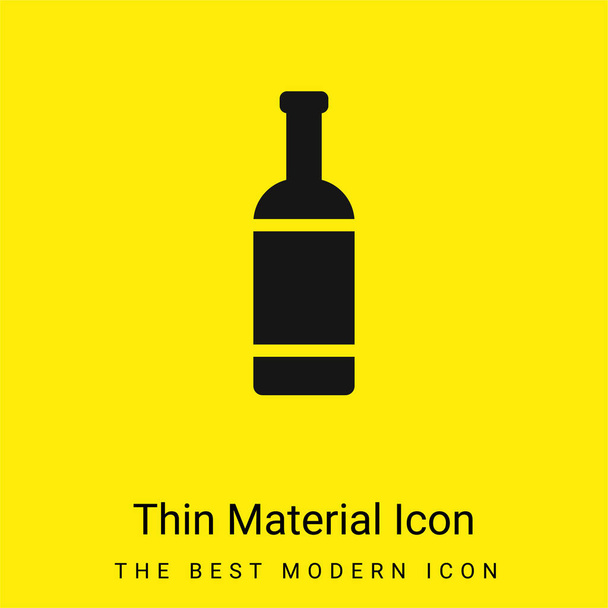 Bouteille minimale icône matériau jaune vif - Vecteur, image