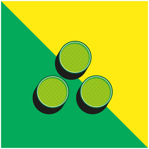 Πυρομαχικά Πράσινο και κίτρινο σύγχρονο 3d διάνυσμα εικονίδιο λογότυπο - Διάνυσμα, εικόνα