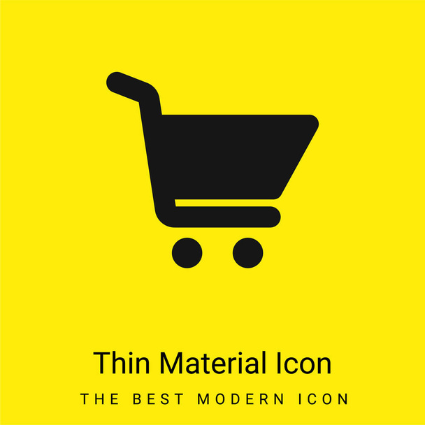 Big Shopping Cart icono de material amarillo brillante mínimo - Vector, imagen