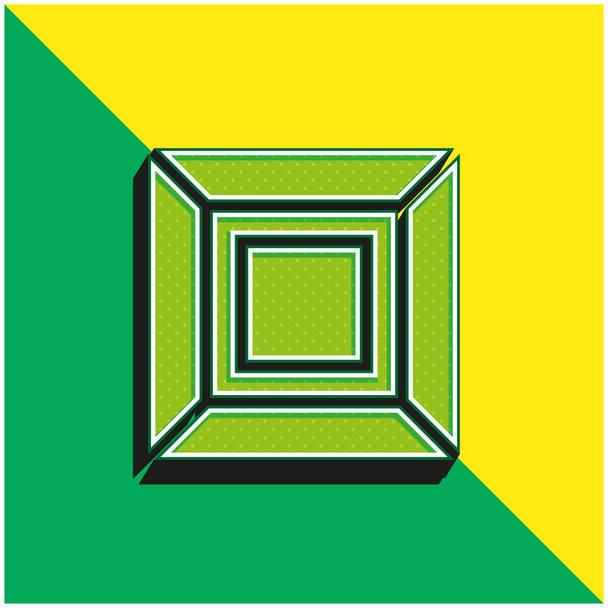 зеленый и желтый современный 3d векторный логотип - Вектор,изображение