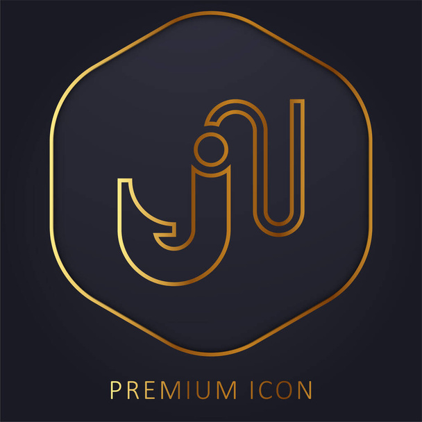 Bait golden line premium logo or icon - Vector, Image