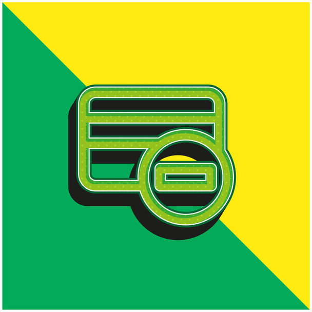 Blok Kredi Kartı Yeşil ve Sarı 3D vektör simgesi logosu - Vektör, Görsel